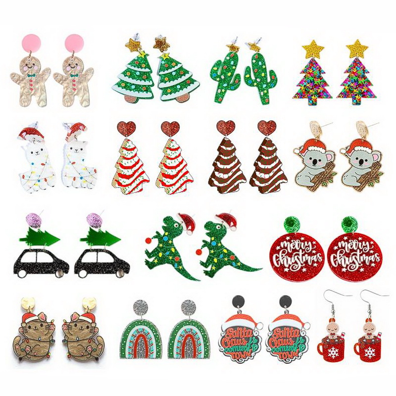 Men'S Fashion Xmas Party - Perhiasan pesta Natal anting-anting menjuntai kue