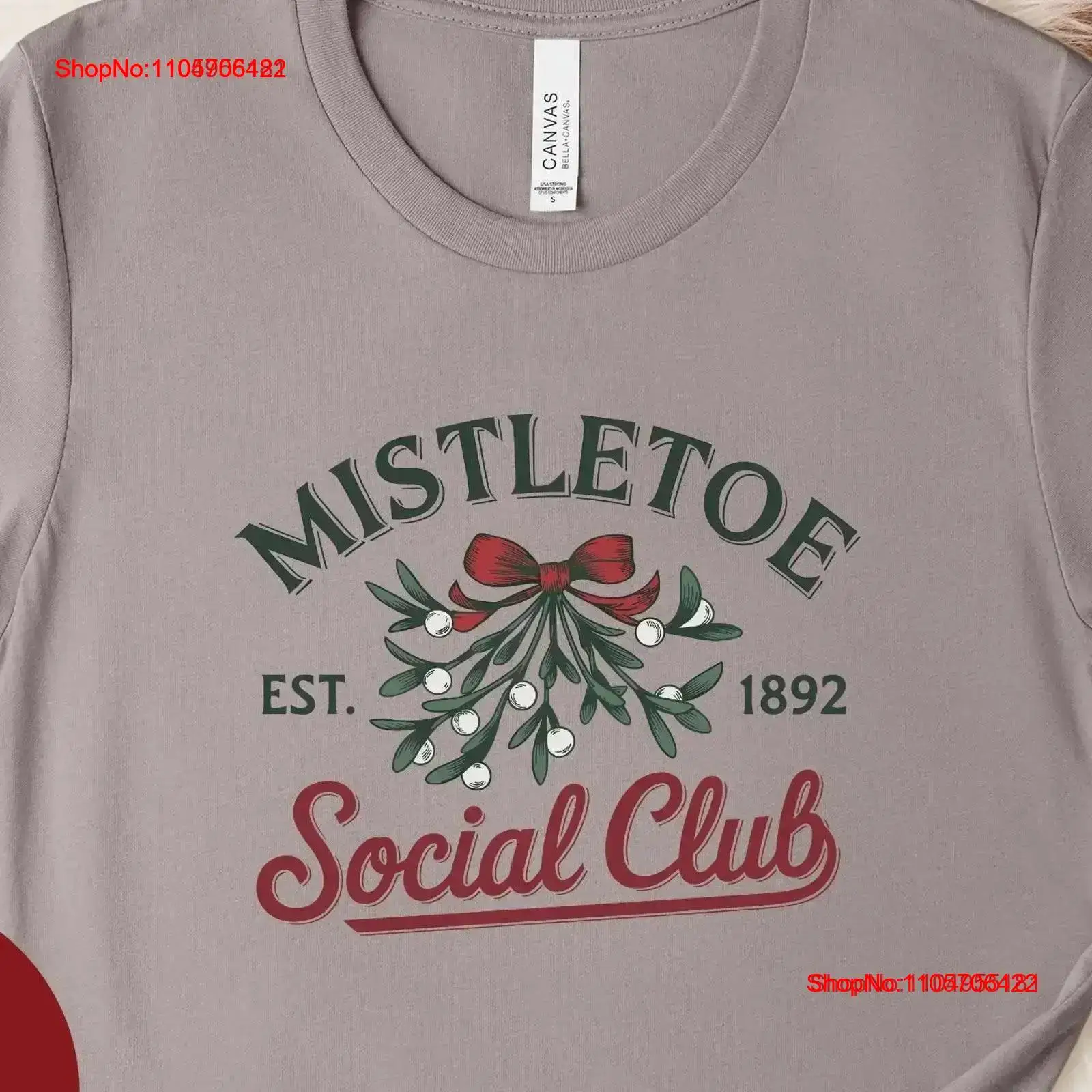Men'S Fashion Xmas Party - Kaos Natal Mistletoe Social Club, Lucu