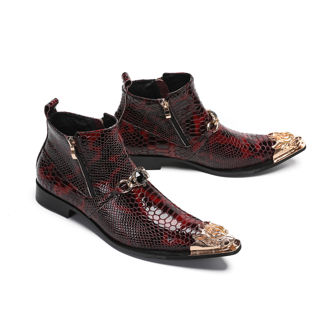Men'S Fashion Plus - Sepatu bot kulit asli berujung runcing