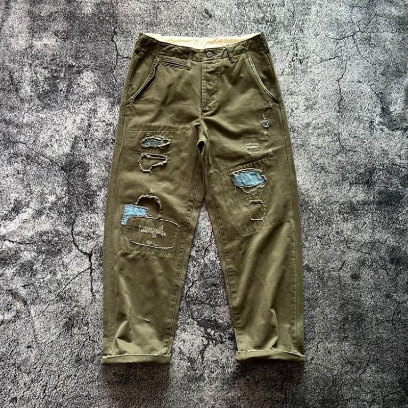 Chino Pants Men - Amekaji celana kasual Vintage Jepang pria,
