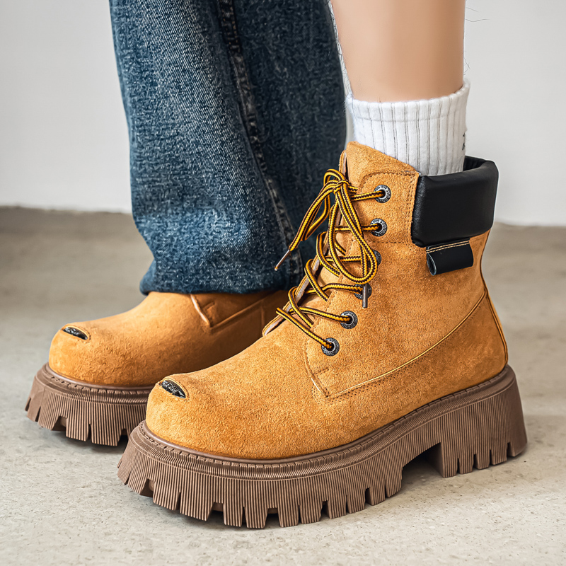 Fashion Men'S Boots - Sepatu Bot Tinggi Klasik Kulit Outdoor