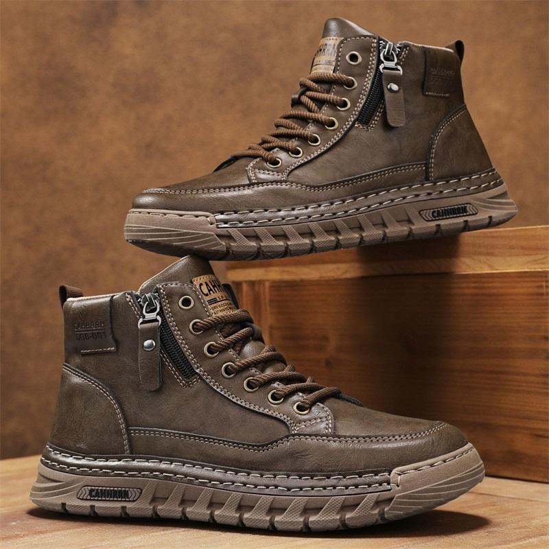 Fashion Men'S Boots - Sepatu Bot Pergelangan Kaki Tinggi Kulit