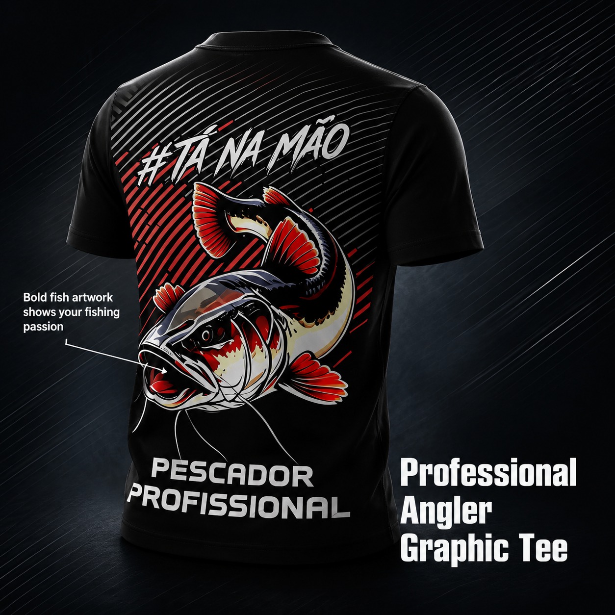 Mens Fashion Style Images - Kaos Fisherman's Round Neck, Gambar Ikan