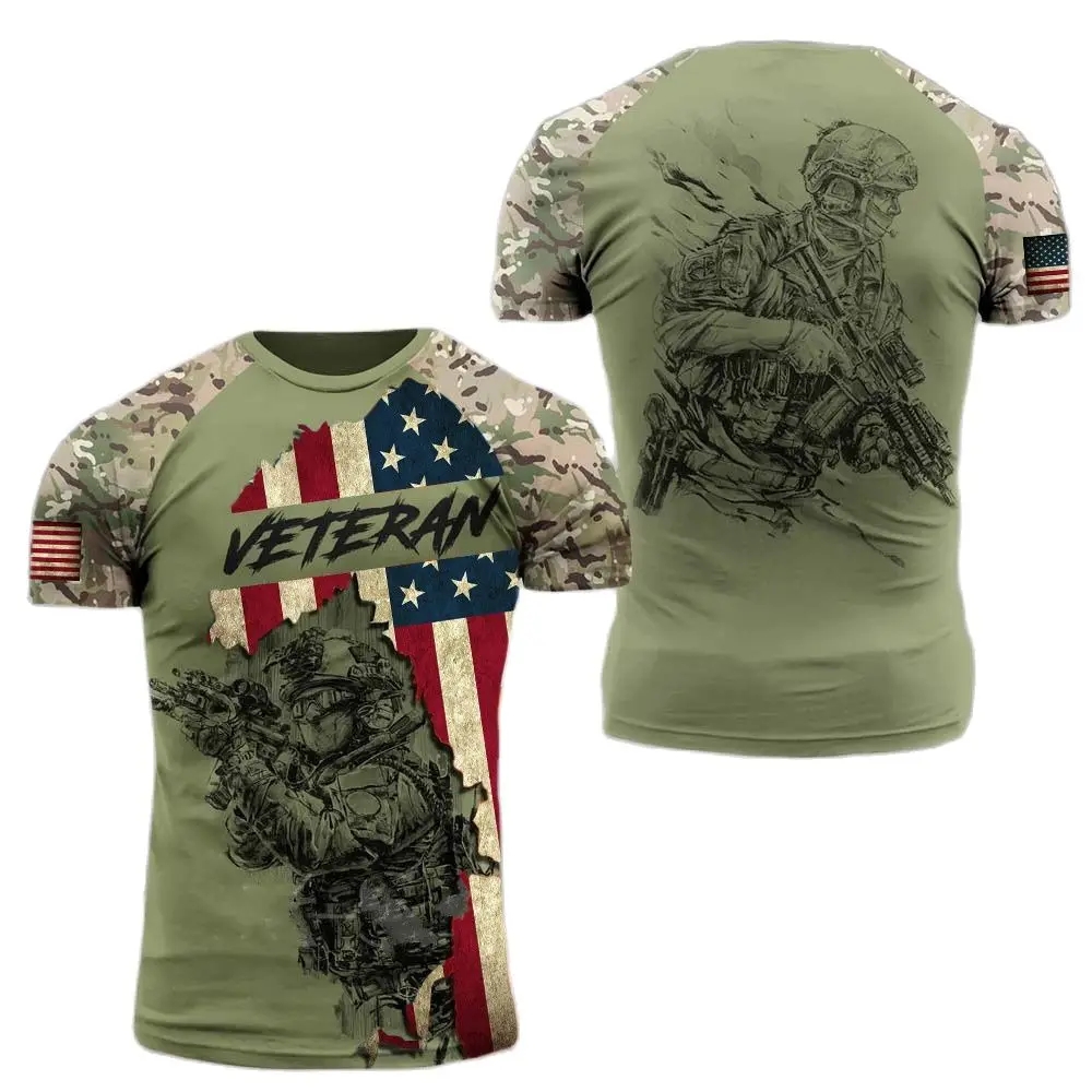 Military Shirt Men - Kaus Militer leher bulat pria, atasan