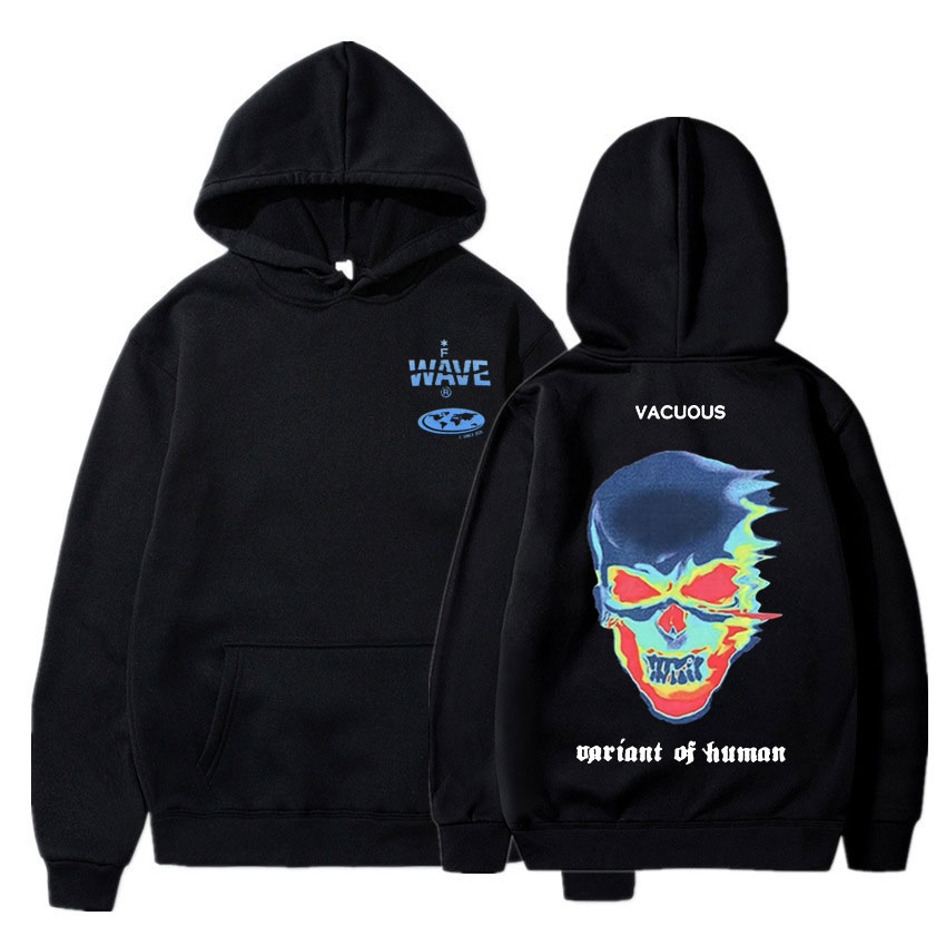 Mens Fashion Style Images - Gambar Tengkorak Termal Hoodie Cetak Grafis
