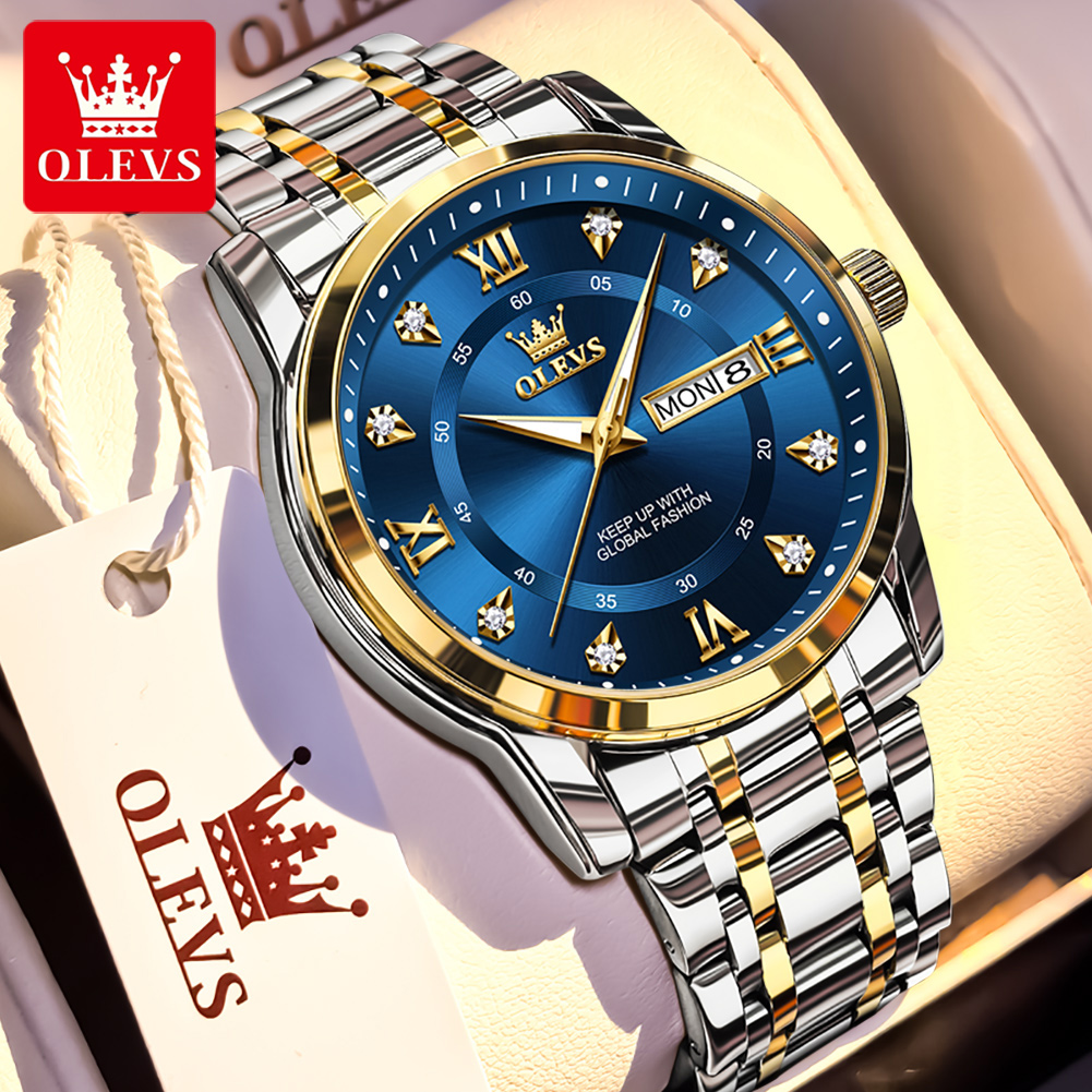 Fashion Mens Watches - OLEVS Jam Tangan Pria Modis Bermerek