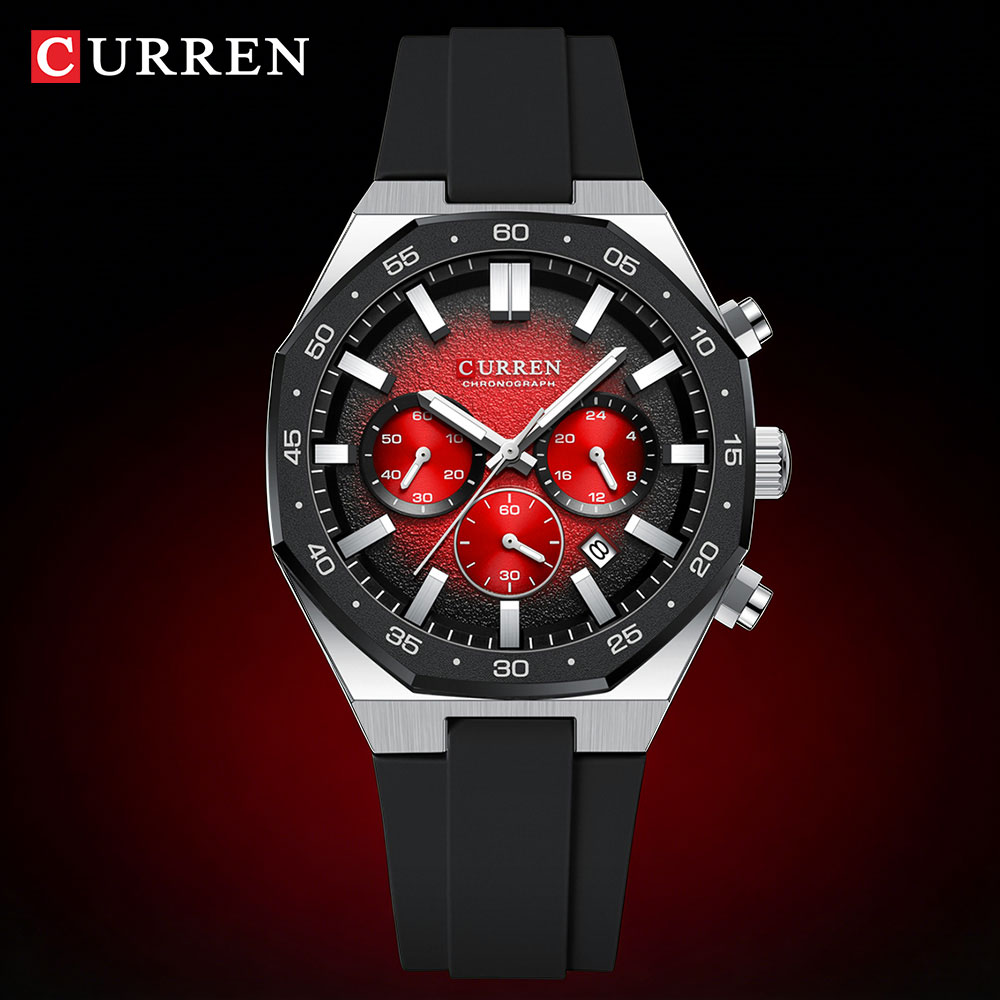 Fashion Mens Watches - CURREN Jam Tangan Olahraga Pria Kasual