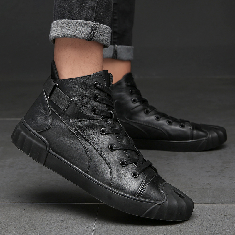 Men'S Fashion Loafers Shoes - Sepatu Bot Pendek Kasual Kulit Asli