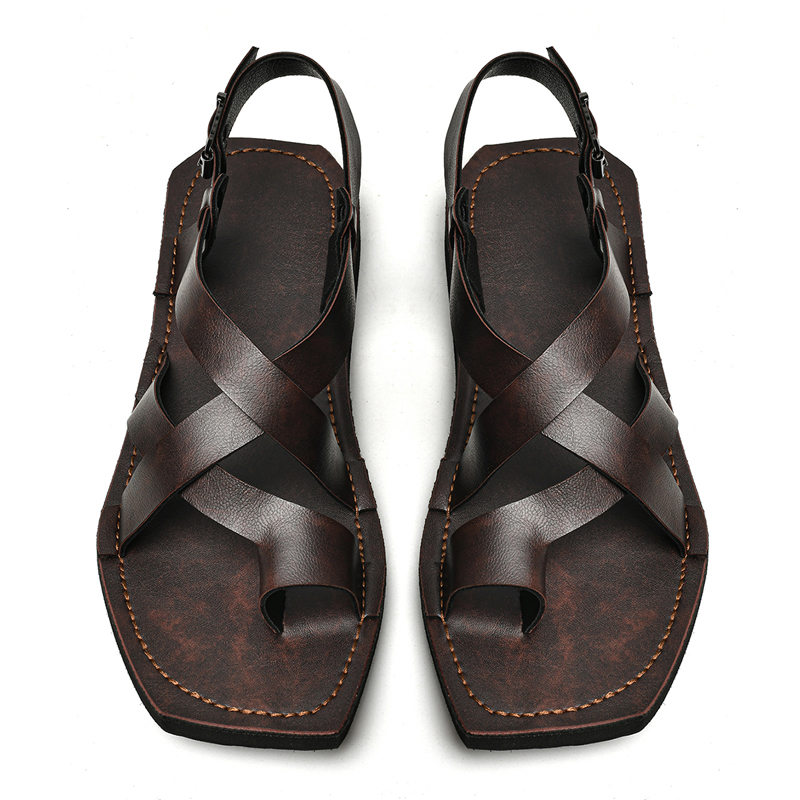 Sandal Jahit Retro Anti-Selip  - Men'S Fashion Plus ulasan dan harga