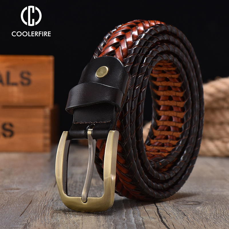Sabuk Kulit Asli Pria Anyaman  - Leather Belt Braided ulasan dan harga