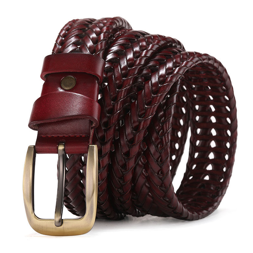Sabuk Kulit Asli Pria Anyaman  - Leather Belt Braided ulasan dan harga