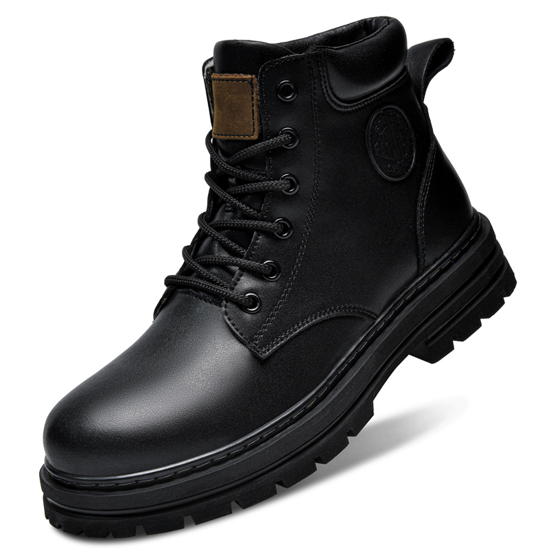 Sepatu Bot Kulit Hitam Musim D - Fashion Men'S Boots ulasan dan harga