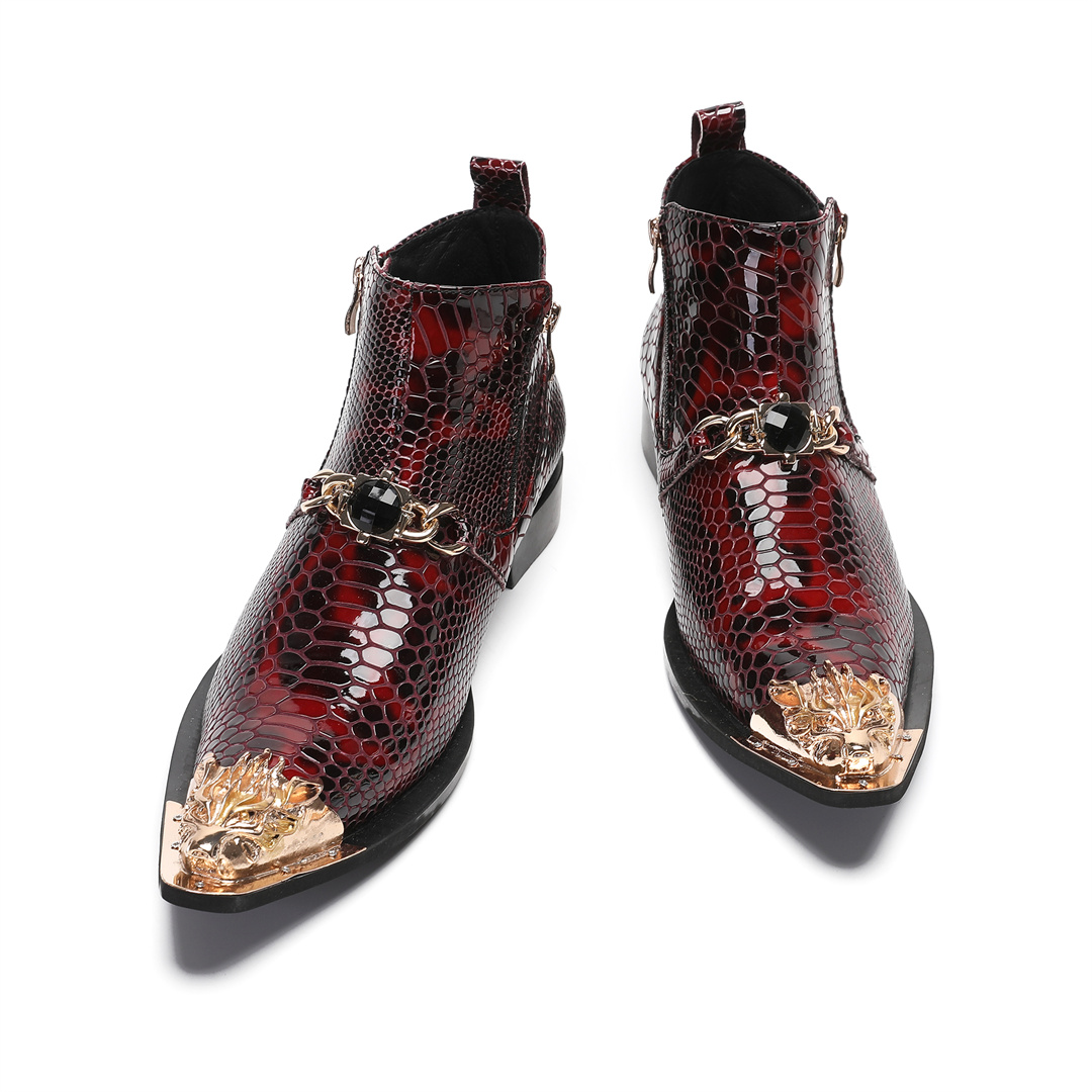 Sepatu bot kulit asli berujung - Men'S Fashion Plus ulasan dan harga