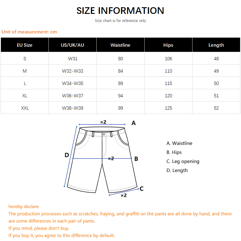 Celana Pendek Denim Pria Hip-H - Men'S Fashion Jeans ulasan dan harga