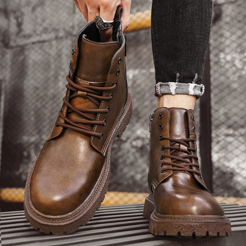 Sepatu Boots Pria Penambah Tin - Fashion Men'S Boots ulasan dan harga