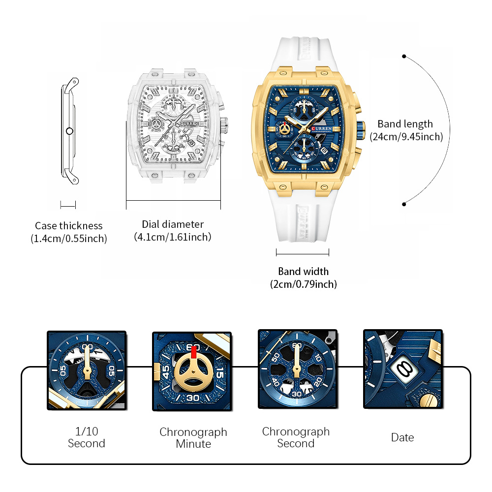 Jam Tangan Mewah Vintage CURRE - Fashion Mens Watches ulasan dan harga