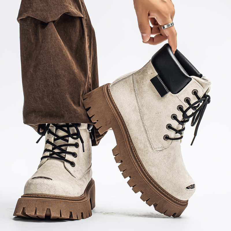 Sepatu Bot Tinggi Klasik Kulit - Fashion Men'S Boots ulasan dan harga