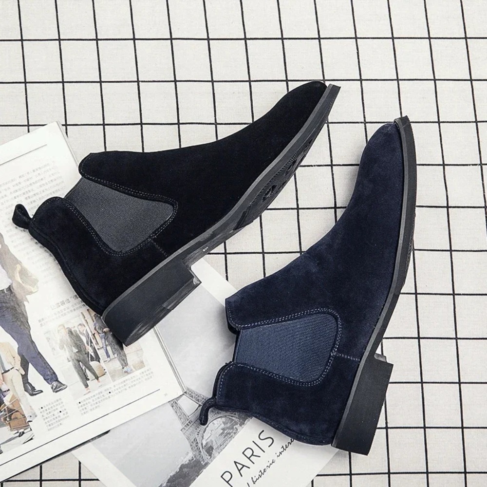 Sepatu Chelsea Pria Biru Suede - Fashion Men'S Boots ulasan dan harga