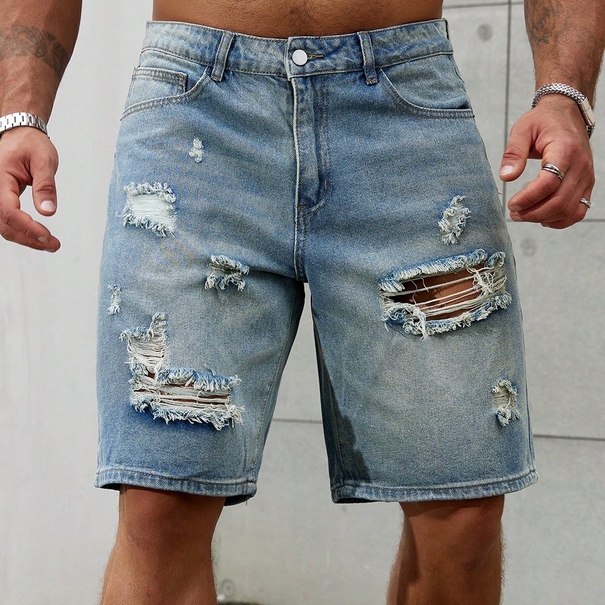 Celana pendek Jeans sobek pria - Men'S Fashion Jeans ulasan dan harga