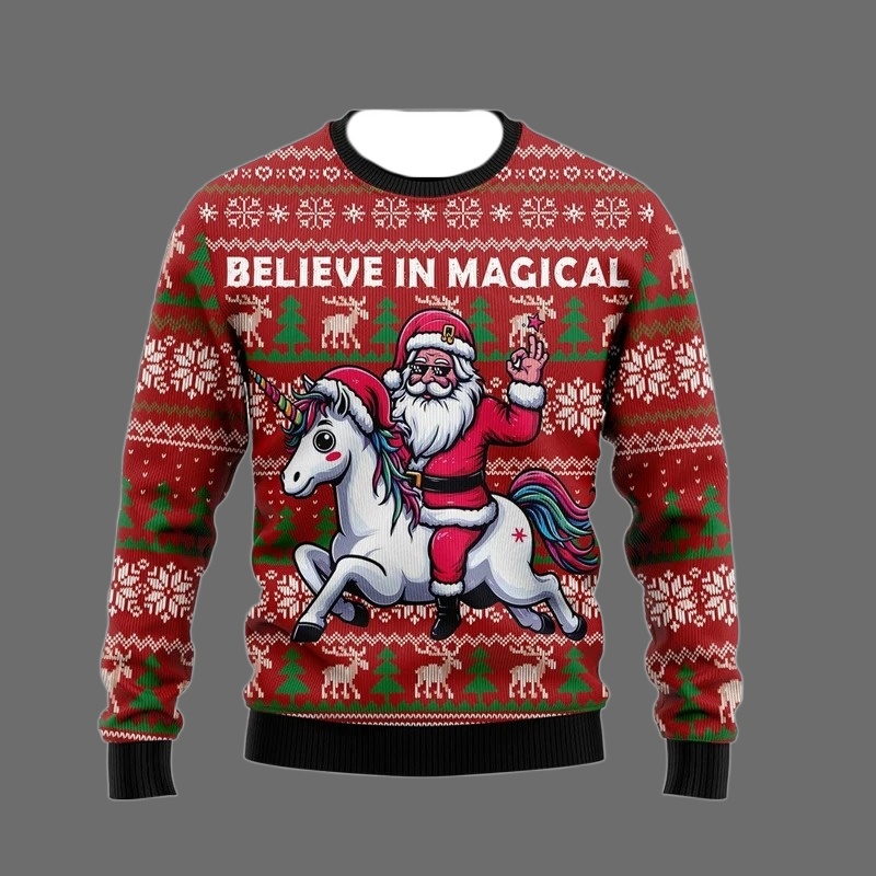 Sweater Natal Unik Motif Unico - Men'S Fashion Xmas Party ulasan dan harga