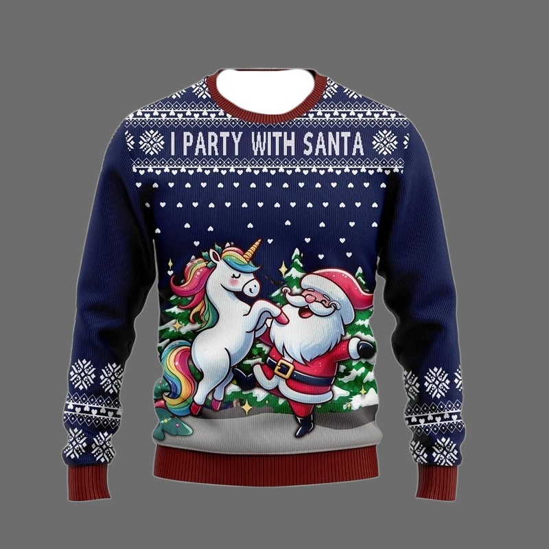 Sweater Natal Unik Motif Unico - Men'S Fashion Xmas Party ulasan dan harga