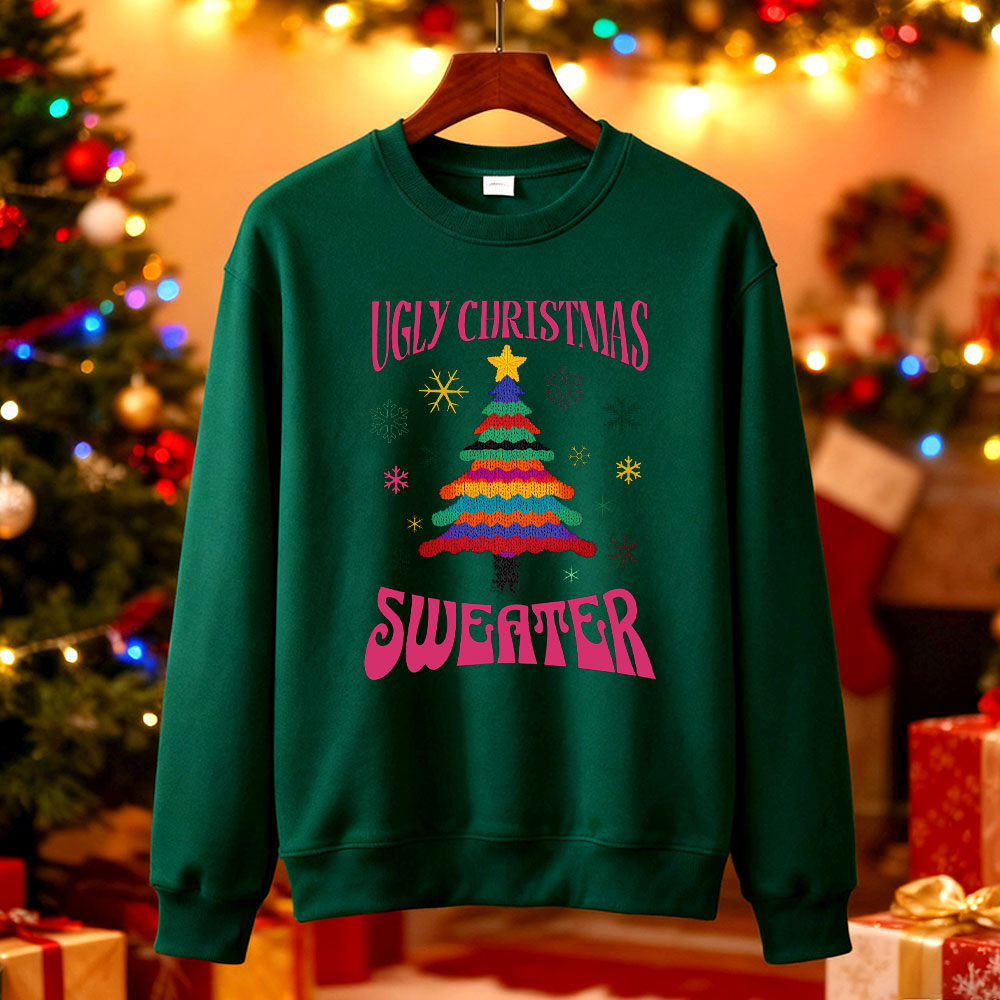 Sweater Natal Motif Pohon, Hoo - Men'S Fashion Xmas Party ulasan dan harga