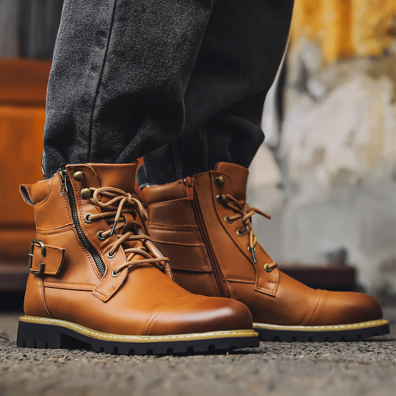 Sepatu Bot Kulit Pria Berkuali - Fashion Men'S Boots ulasan dan harga