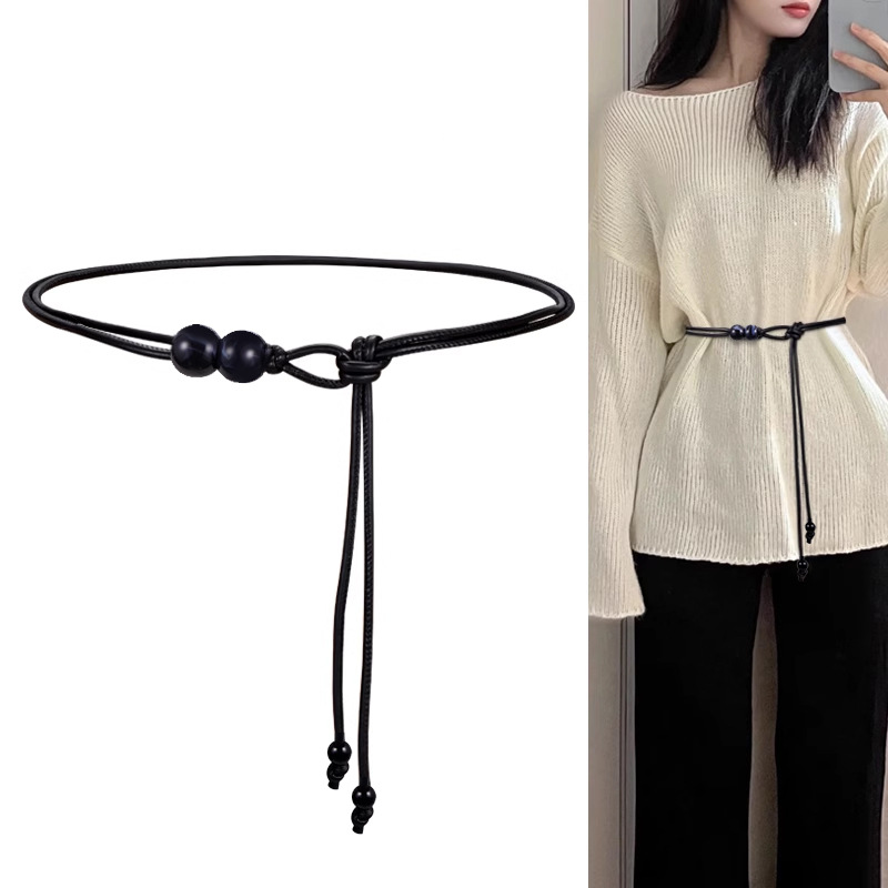 Sabuk Wanita Gaya Retro Baru M - Leather Belt Braided ulasan dan harga