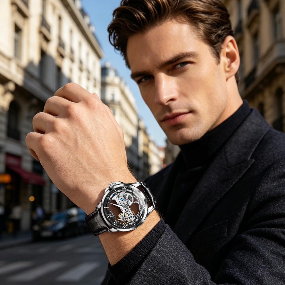 Jam Tangan Skeleton Otomatis u - Mens Fashion Style Images ulasan dan harga