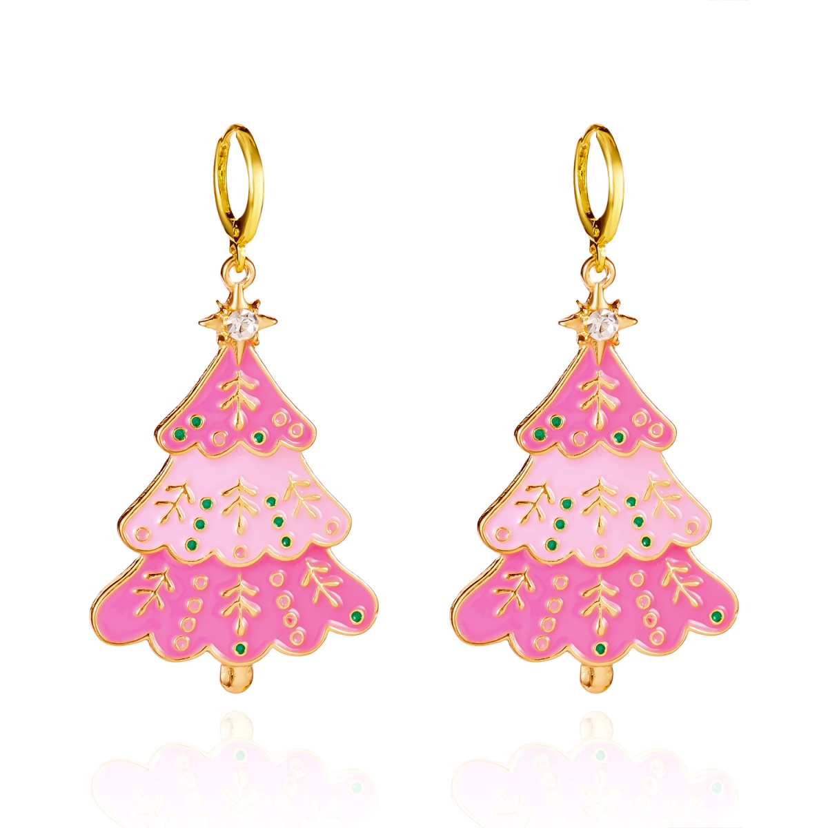 Anting Natal Enamel Merah Muda - Men'S Fashion Xmas Party ulasan dan harga