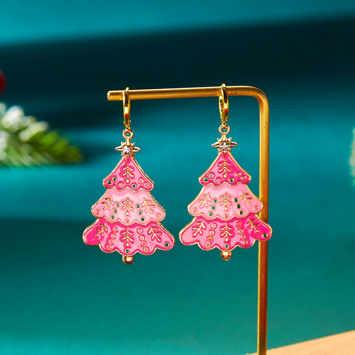 Anting Natal Enamel Merah Muda - Men'S Fashion Xmas Party ulasan dan harga