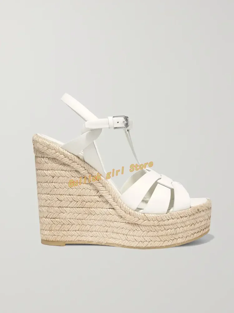 Wedges Platform sandal kepang  - Leather Belt Braided ulasan dan harga